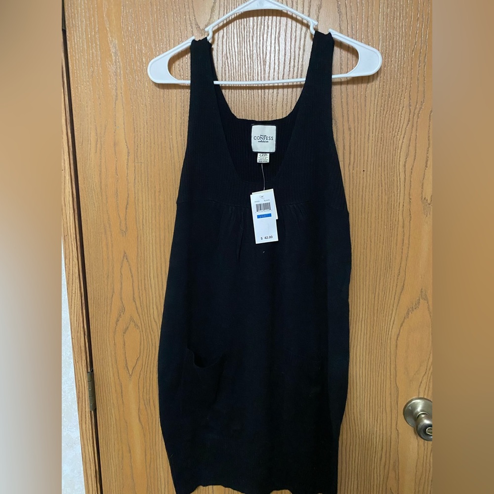 NWT black sleeveless sweaterdress